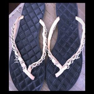 Authentic Chanel CC flip flops